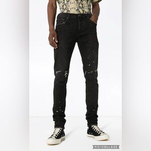 Purple Brand P001 Black Over Spray Distressed Size 28